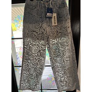 Bayeas Floral Lace Embroidered Wide Leg Jeans